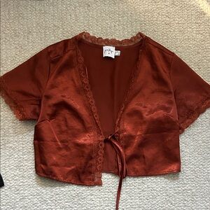 Princess Polly Rust Lace Crop Top